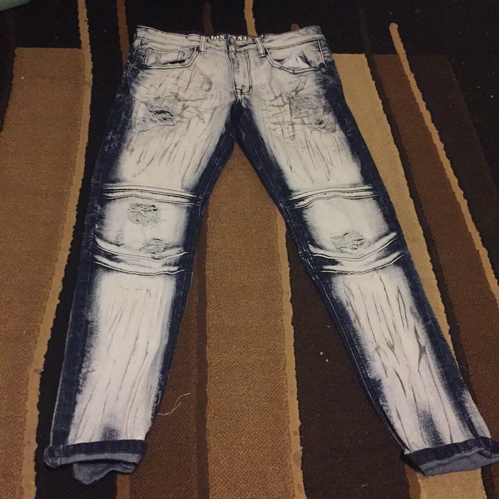 Ripped moto jeans